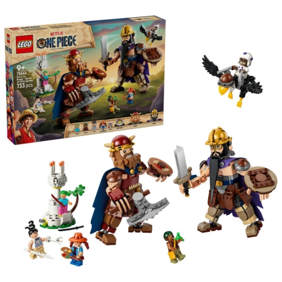 Imagine LEGO ONE PIECE DORRY VS BROGY GIGANTII DIN MICUTA GRADINA 75644
