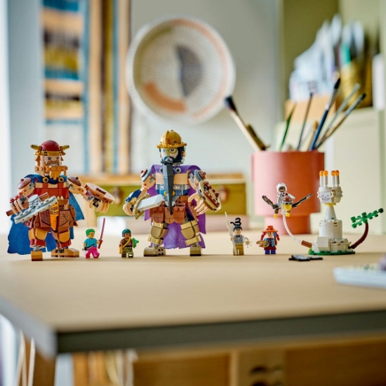 Imagine LEGO ONE PIECE DORRY VS BROGY GIGANTII DIN MICUTA GRADINA 75644