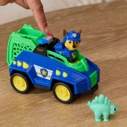 Imagine PATRULA CATELUSILOR FILMUL CU DINOZAURI SET DINO VEHICUL DE POLITIE CU FIGURINA CHASE SI ACCESORII 15CM