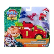Imagine PATRULA CATELUSILOR FILMUL CU DINOZAURI SET DINO VEHICUL DE POMPIERI CU FIGURINA MARSHALL SI ACCESORII 15CM