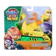 Imagine PATRULA CATELUSILOR FILMUL CU DINOZAURI SET DINO VEHICUL BULDOZER CU FIGURINA RUBBLE SI ACCESORII 15CM