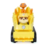 Imagine PATRULA CATELUSILOR FILMUL CU DINOZAURI SET DINO VEHICUL BULDOZER CU FIGURINA RUBBLE SI ACCESORII 15CM