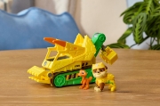 Imagine PATRULA CATELUSILOR FILMUL CU DINOZAURI SET DINO VEHICUL BULDOZER CU FIGURINA RUBBLE SI ACCESORII 15CM