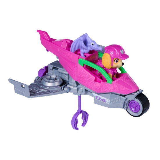 Imagine PATRULA CATELUSILOR FILMUL CU DINOZAURI SET DINO VEHICUL AVION CU FIGURINA SKYE SI ACCESORII 15CM
