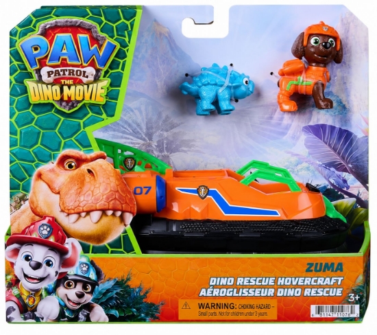 Imagine PATRULA CATELUSILOR FILMUL CU DINOZAURI SET DINO VEHICUL HOVERCRAFT CU FIGURINA ZUMA SI ACCESORII 15CM