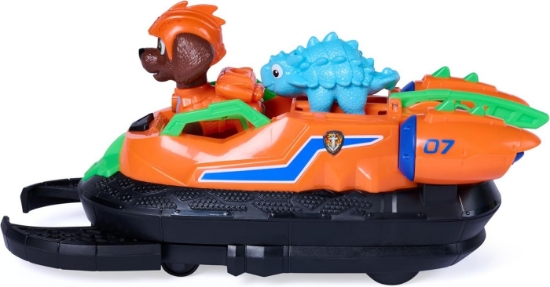Imagine PATRULA CATELUSILOR FILMUL CU DINOZAURI SET DINO VEHICUL HOVERCRAFT CU FIGURINA ZUMA SI ACCESORII 15CM