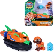 Imagine PATRULA CATELUSILOR FILMUL CU DINOZAURI SET DINO VEHICUL HOVERCRAFT CU FIGURINA ZUMA SI ACCESORII 15CM