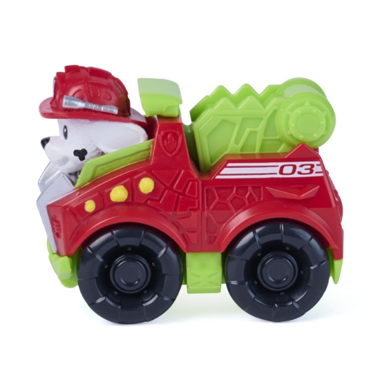 Imagine PATRULA CATELUSILOR FILMUL CU DINOZAURI PUP SQUAD RACERS VEHICUL CU FIGURINA MARSHALL 6.5CM