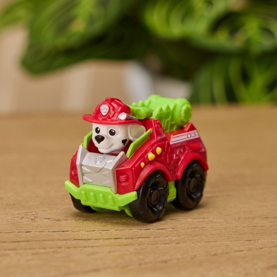 Imagine PATRULA CATELUSILOR FILMUL CU DINOZAURI PUP SQUAD RACERS VEHICUL CU FIGURINA MARSHALL 6.5CM