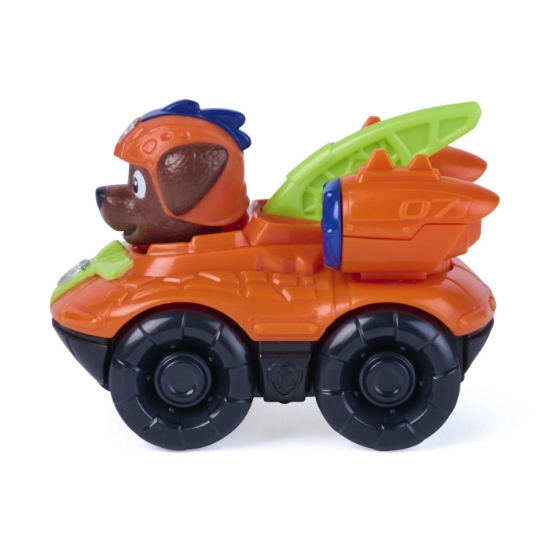 Imagine PATRULA CATELUSILOR FILMUL CU DINOZAURI PUP SQUAD RACERS VEHICUL CU FIGURINA ZUMA 6.5CM