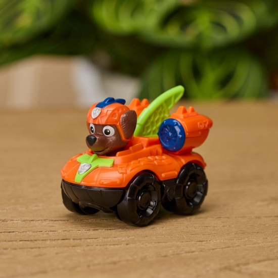 Imagine PATRULA CATELUSILOR FILMUL CU DINOZAURI PUP SQUAD RACERS VEHICUL CU FIGURINA ZUMA 6.5CM
