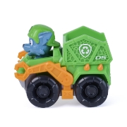 Imagine PATRULA CATELUSILOR FILMUL CU DINOZAURI PUP SQUAD RACERS VEHICUL CU FIGURINA ROCKY 6.5CM