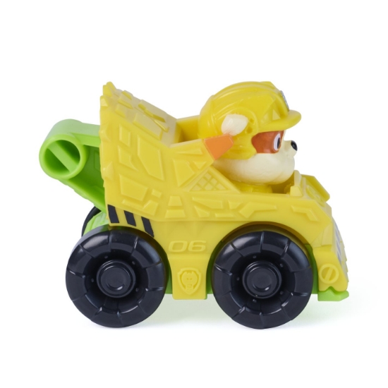 Imagine PATRULA CATELUSILOR FILMUL CU DINOZAURI PUP SQUAD RACERS VEHICUL CU FIGURINA RUBBLE 6.5CM