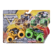 Imagine MONSTER JAM SET 2 MASINUTE METALICE JCB DIGATRON SI GRAVE DIGGER SCARA 1 LA 64
