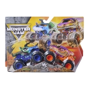 Imagine MONSTER JAM SET 2 MASINUTE METALICE JURASSIC ATTACK SI VELOCIRAPTOR SCARA 1 LA 64