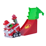 Imagine PATRULA CATELUSILOR FILMUL CU DINOZAURI SET VEHICUL CU RAMPA SI FIGURINA MARSHALL