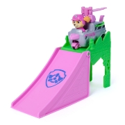 Imagine PATRULA CATELUSILOR FILMUL CU DINOZAURI SET VEHICUL CU RAMPA SI FIGURINA SKYE