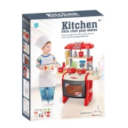 Imagine SET DE JOACA MALPLAY BUCATARIE PENTRU COPII CU ACCESORII SI CUPTOR ROSU 65 CM