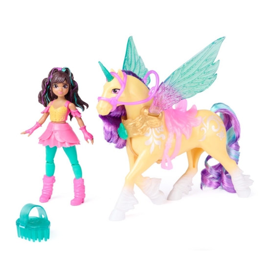 Imagine UNICORN ACADEMY SET MAGIA ARIPILOR CU PAPUSA AVA SI UNICORNUL LEAF CU ACCESORII