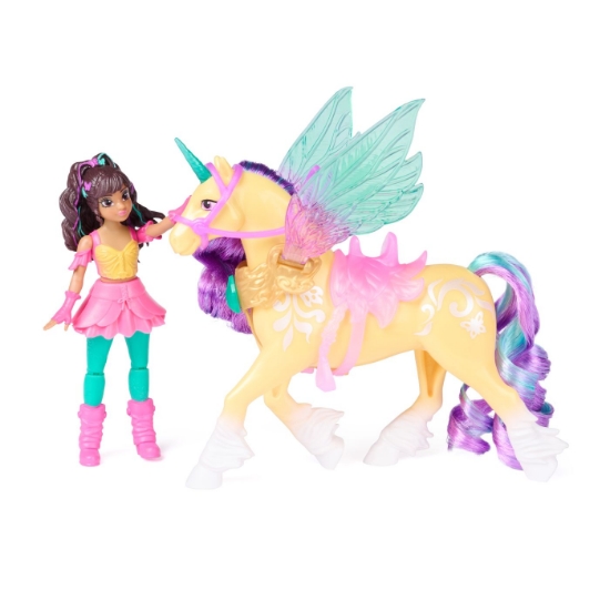 Imagine UNICORN ACADEMY SET MAGIA ARIPILOR CU PAPUSA AVA SI UNICORNUL LEAF CU ACCESORII