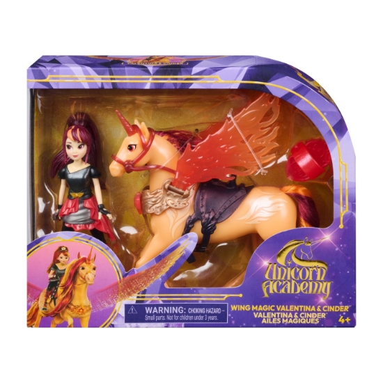 Imagine UNICORN ACADEMY SET MAGIA ARIPILOR CU PAPUSA VALENTINA SI UNICORNUL CINDER CU ACCESORII