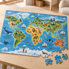 Imagine pentru categorie Puzzle cu harta lumii