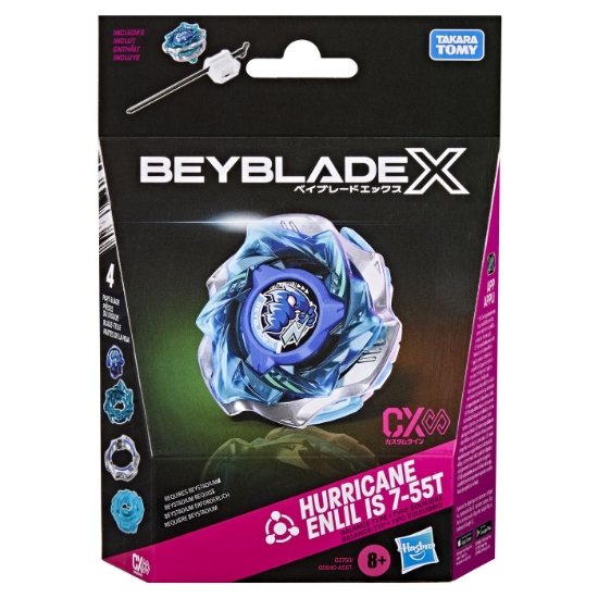 Imagine BEYBLADE X LET IT RIP SET LANSATOR SI ROATA HURRICANE ENLIL IS 7-55T