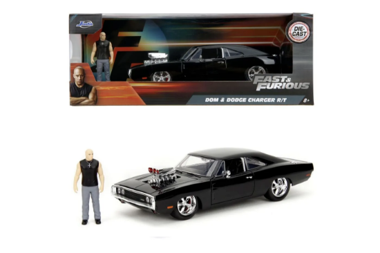Imagine JADA FAST AND FURIOUS SET FIGURINA DOM SI MASINUTA METALICA DODGE CHARGER 1970 SCARA 1 LA 24