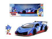 Imagine JADA SET FIGURINA ARICIUL SONIC SI MASINUTA METALICA SONIC LAMBORGHINI VENENO SCARA 1 LA 24