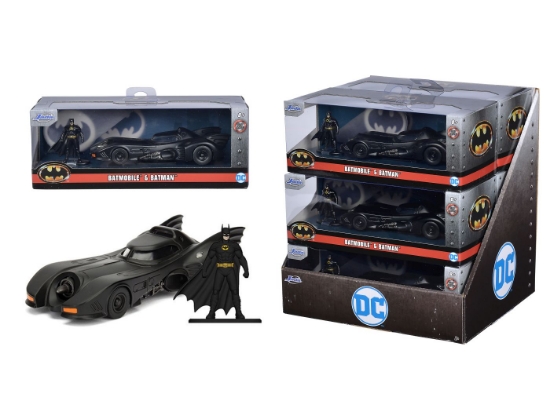 Imagine JADA DC SET FIGURINA BATMAN SI MASINUTA METALICA BATMOBILE SCARA 1 LA 32