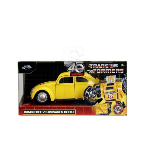 Imagine JADA TRANSFORMERS MASINUTA METALICA BUMBLEBEE VOLKSWAGEN BEETLE SCARA 1 LA 32