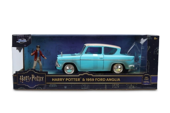 Imagine JADA HARRY POTTER SET FIGURINA HARRY POTTER SI MASINUTA METALICA FORD ANGLIA 1959 SCARA 1 LA 24