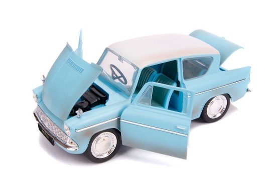 Imagine JADA HARRY POTTER SET FIGURINA HARRY POTTER SI MASINUTA METALICA FORD ANGLIA 1959 SCARA 1 LA 24