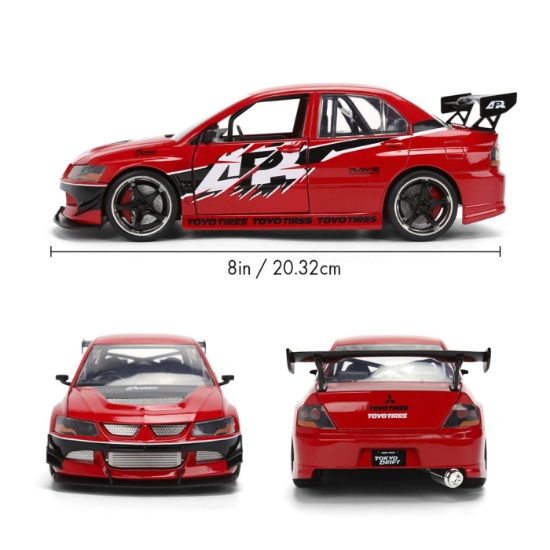 Imagine JADA FAST AND FURIOUS MASINUTA METALICA MITSUBISHI LANCER EVOLUTION IX SCARA 1 LA 24