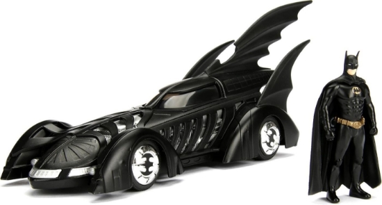 Imagine JADA DC SET BATMAN FOREVER FIGURINA BATMAN SI MASINUTA METALICA BATMOBILE SCARA 1 LA 24