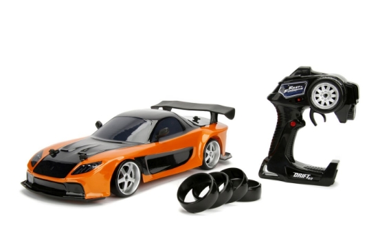 Imagine JADA FAST AND FURIOUS MASINUTA RC CU TELECOMANDA HANS MAZDA RX 7 SCARA 1 LA 10