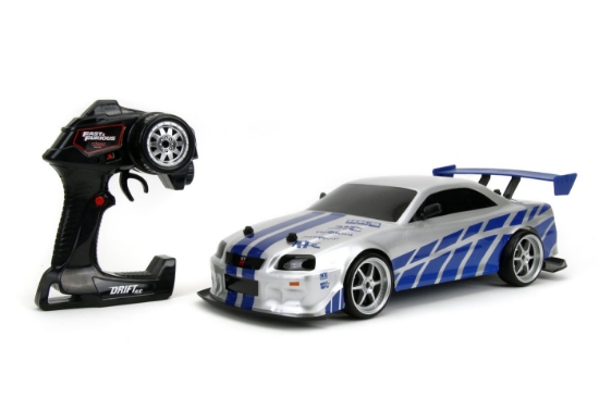 Imagine JADA ELITE FAST AND FURIOUS MASINUTA RC CU TELECOMANDA BRIAN NISSAN SKYLINE GTR R34 SCARA 1 LA 10