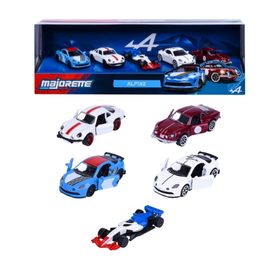 Imagine MAJORETTE SET 5 MASINUTE METALICE ALPINE SCARA 1 LA 64