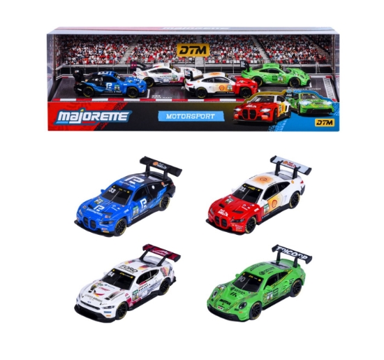 Imagine MAJORETTE SET 4 MASINUTE METALICE MOTORSPORT DTM SCARA 1 LA 64