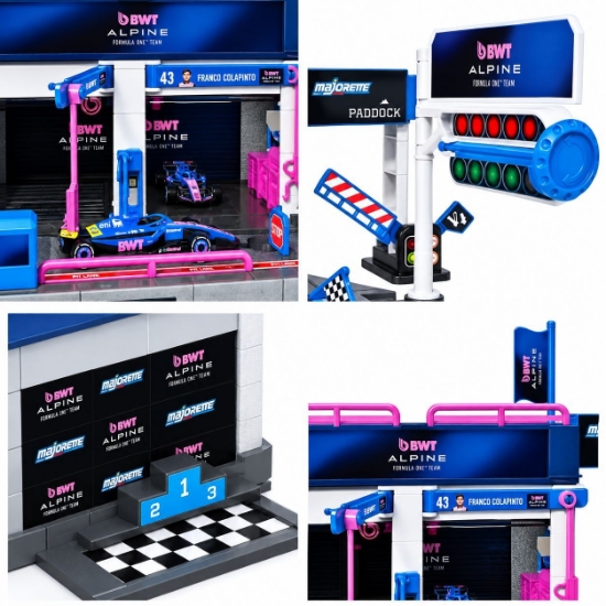 Imagine MAJORETTE SET MOTORSPORT BWT ALPINE F1 TEAM CU MASINUTA INCLUSA ALPINE A525 R19 SCARA 1 LA 64