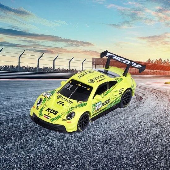 Imagine MAJORETTE SET MOTORSPORT DTM CU MASINUTA INCLUSA PORSCHE 911 GT3 R SCARA 1 LA 64