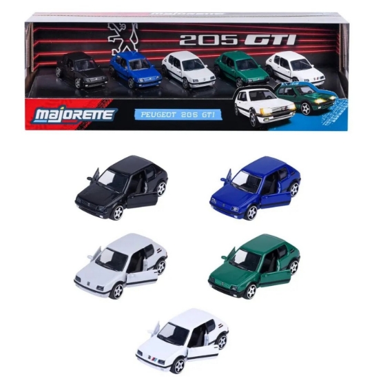 Imagine MAJORETTE SET 5 MASINUTE METALICE PEUGEOT 205 GTI SCARA 1 LA 64