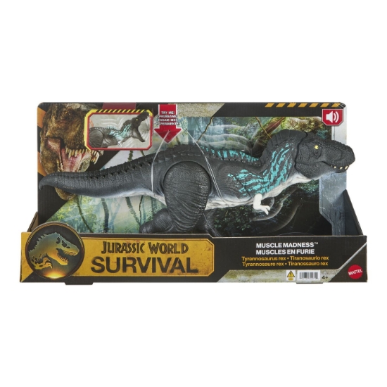 Imagine JURASSIC WORLD SURVIVAL MUSCLE MADNESS DINOZAUR INTERACTIV TYRANNOSAURUS REX
