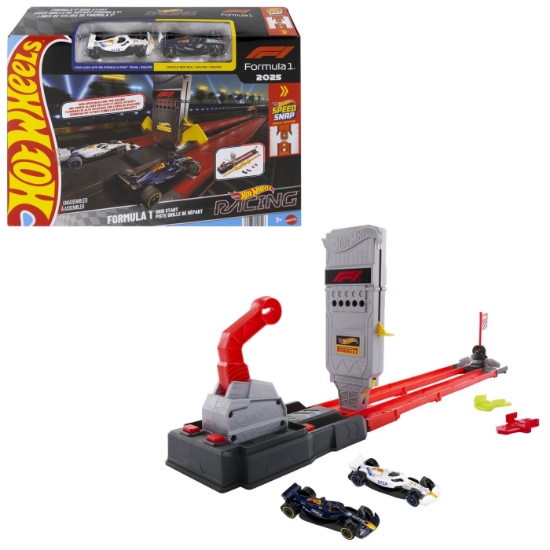 Imagine HOT WHEELS RACING CIRCUIT DE CURSE GRID START FORMULA 1 2025 CU 2 MASINUTE INCLUSE
