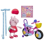 Imagine PEPPA PIG SET GATA DE PEDALAT PAPUSA PEPPA CU BICICLETA SI ACCESORII
