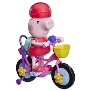 Imagine PEPPA PIG SET GATA DE PEDALAT PAPUSA PEPPA CU BICICLETA SI ACCESORII