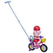 Imagine PEPPA PIG SET GATA DE PEDALAT PAPUSA PEPPA CU BICICLETA SI ACCESORII