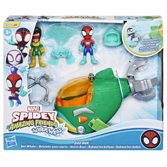 Imagine SPIDEY SI PRIETENII LUI UIMITORI MARVEL WATER WEBS SET SUBMARINUL DOC OCK CU FIGURINE SI ACCESORII