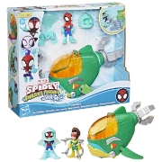 Imagine SPIDEY SI PRIETENII LUI UIMITORI MARVEL WATER WEBS SET SUBMARINUL DOC OCK CU FIGURINE SI ACCESORII