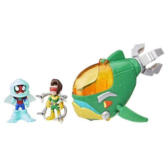 Imagine SPIDEY SI PRIETENII LUI UIMITORI MARVEL WATER WEBS SET SUBMARINUL DOC OCK CU FIGURINE SI ACCESORII